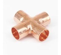 Adattatore for Tubo a Croce a 4 Vie con estremità in Rame, Diametro Interno 15x1 mm, connettori for refrigerazione e condizionatore d'Aria