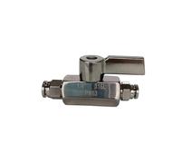 Adattatore for valvola a sfera mini bidirezionale in acciaio inossidabile 304 con raccordo rapido a innesto rapido da 4 mm, 6 mm, 8 mm, 10 mm, 12 mm, 14 mm, 16 mm(BSP3I8,6mm-6mm)