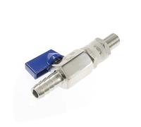 Adattatore for valvola a sfera mini in acciaio inossidabile 304 con filettatura maschio da 1/4" 3/8" 1/2" da 7 mm, 8 mm, 10 mm, 12 mm for serbatoio acqua(Blue Handle,3I8 Male-7mm)