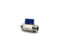 Adattatore for valvola a sfera mini in acciaio inossidabile 304 con maniglia blu, filettatura femmina NPT, M14 M16 M20 1/8" 1/4" 3/8" 1/2" 3/4" 1"(Male-Male Thread,M14x1.5)