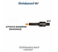 ADATTATORE FORETTO DIAMANTATO FILETTO M16 ATTACCO MANDRINO ESAGONALE WORKDIAMOND