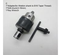 Adattatore gambo trapano materiale acciaio design tre ganasce set 3 pezzi per ga