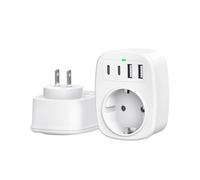 Adattatore Giappone Germania, adattatore per presa giapponese con 2 USB C e 2 USB A, 5 in 1, adattatore da viaggio tipo A, adattatore di alimentazione per Giappone, Stati Uniti, Thailandia, Cina