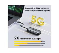 (Adattatore Gigabit 5G) Adattatore WAVLINK da USB C a 5Gbps Ethernet Rete RJ45 Gigabit Ethernet senza