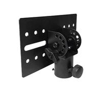 adattatore girevole in metallo nero per altoparlanti DJ, 17,5 x 11 x 5 cm, supporto stabile con viti da 35 mm e 13 mm, ideale per spettacoli teatrali ed eventi speciali