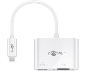Adattatore Goobay 52430 USB-C HDMI VGA Wireless e Cablato Bianco