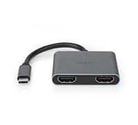 Adattatore grafico USB-C Nedis CCGB64670BK01 2x HDMI 4K Alluminio Nero