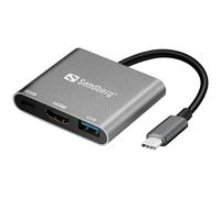 Sandberg Hub Usb C 3 Porte One Size Silver / Black