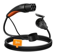 Adattatore GUWIEYG da tipo 2 a Schuko, max 16 A, 3,5 kW, 3 m, cavo da tipo 2 a Schuko per stazioni di ricarica o wallbox per motociclette elettriche e biciclette elettriche