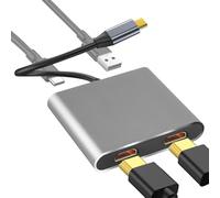 Adattatore HDMI 4 in 1 | 4 K @ 60 Hz, USB 3.0 5 Gbps, 100 W PD | Compatibile con MacBook Pro/Air, iPad Pro, Samsung S24, Surface, HP, Lenovo | Hub multiporta in alluminio