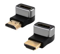 Adattatore HDMI 8K 2 pezzi Ultra HD bidirezionale 90° e 270° angolato HDMI maschio a femmina 8K@60Hz 4K @120Hz 2.1 angolo adattatore HDR VRR Dolby eARC 3D 48Gbps per PS5, Xbox, TV, PC, proiettore