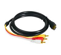 Adattatore HDMI a 3RCA 1,5 m, cavo AV RCA a RCA, cavo passivo per dispositivi con uscita CVBS nativa, trasmissione audio 1080p, cavo di collegamento AV 1,5 metri per TV, proiettore, ricevitore