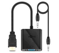 ADATTATORE HDMI M / VGA F CON CAVO AUX DA 3.5MM - NERO
