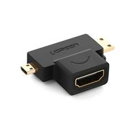 Adattatore HDMI tipo A (femmina) a mini HDMI (maschio) / micro HDMI (maschio) - Nero KP26494