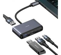 Adattatore HUB 4 in 1 per USAMS 2xUSB 2.0/3.0 USB-C Grigio