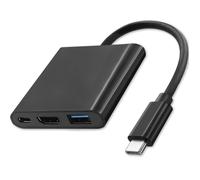 Adattatore Hub Qoltec USB-C 3.1 3 in 1 | USB 3.0 | HDMI 4K | USB-C 3.1 PD 100W