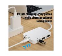Adattatore HUB Tipo-C Splitter 3xUSB/Porta Audio Jack da 3.5mm per Ricarica PD per per PixelBook Notebook Laptop