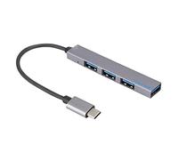 Adattatore Hub Type C a USB 2.0 con 4 Porte in Lega di Alluminio per Computer e Telefoni con Buona Dissipazione di Calore e Resistenza agli Graffi Grigio Dimensioni 8 2x1 4x0 7cm