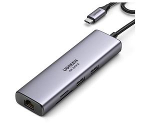 Adattatore hub UGREEN Revodok CM512, da USB-C a 2x USB 3.0, HDMI, RJ45, SD/TF