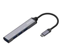 Adattatore hub USB 3.1 tipo C Aisens a 4x USB 3.0 grigio