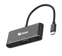 Adattatore HUB USB-C 6 in 1 PcCom Essential per 1 HDMI, 1 VGA, 1 jack audio da 3,5 mm, 1 USB 3.0, 1 USB-C