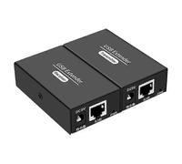 Adattatore hub USB Extender a 4 porte da 120 m con cavo RJ45 Cat6, per mouse, stampante e scanner, con spina europea.