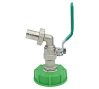 Adattatore IBC con rubinetto in metallo DN 50, 2 pollici - dado fisso