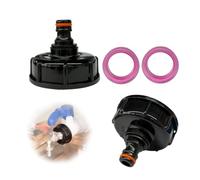 Adattatore IBC per tubo da giardino S60x6, confezione da 2, connettore per serbatoio 1000L, compatibile con connettore tubo Gardena per rubinetto, accessori robusti e anticorrosivi per giardino