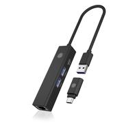 Adattatore ICY Box 4 in 1 USB 3.2 Gen 1 a Gigabit Lan e 3xusb 3.2 Gen 1