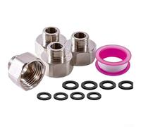 Adattatore idraulico in rame da 3/8 maschio a 1/2 filettatura femmina per approvvigionamento idrico in cucina e in bagno, con guarnizione in gomma a prova di perdite per un collegamento sicuro (4