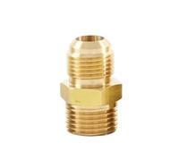 Adattatore in ottone 1/8" 1/4" 3/8" 1/2" 3/4" 1" NPT BSP Maschio Femmina 1/8-3/4"SAE Tubo Svasato OD Nipplo Raccordo for in Ottone Connettore for Condizionatore d'Aria(NPT Male,1L4 INCH_1/4")