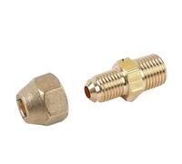 Adattatore in ottone Connettore for tubo svasato in ottone SAE standard da 1/8" 1/4" 3/8" 1/2" 3/4" BSPP maschio a 6,35-19,05 mm for a 45 gradi for aria condizionata(1l4 BSPP To 9.52mm)