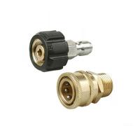 Adattatore in ottone per idropulitrice da m22 a 3/8 pollici pressione in | Adatto per filettatura maschio M22 da 15 mm, presa femmina 3/8, sistema Easy Click, ideale per scambi