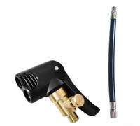 Adattatore in ottone per pompa ad aria per auto, con testa di serraggio due in uno per gonfiare i pneumatici, compatibile con auto, moto, biciclette e veicoli commerciali (G)