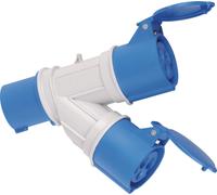 ADATTATORE INDUSTRIALE 2 prese 2p+t ip 44 blu - PRESA SPINA