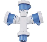 ADATTATORE INDUSTRIALE 230V SPIN 2 PRESE 2P+T 16A CE MAURER PLUS