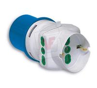 ADATTATORE INDUSTRIALE 230V SPIN 2PRESE 2P+T 16 SCHUKO IP44