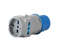 Adattatore industriale 2P+T 16A / 2x2P+T 10/16A bipasso + schuko Vb Electric VB-73100