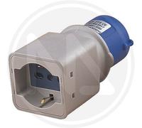 Adattatore Industriale Bipasso Schuko Blu Maurer