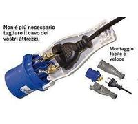 Adattatore industriale Blu 16A 2P+T IP44 per cablare a scomparsa una presa schuk