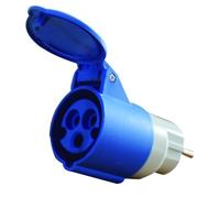 ADATTATORE INDUSTRIALE CEE SPINA SCHUKO PRESA INDUSTRIALE BLU CEE 2P+T 16A