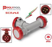 ADATTATORE INDUSTRIALE CEE TRIFASE DOPPIA PRESA + SPINA 16A 3P+T 380/415 VOLT 4P
