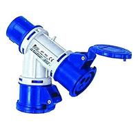 ADATTATORE INDUSTRIALE CON SPINA 2 POLI CEE E DUE PRESE CEE IP44 FER 271936