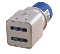 Adattatore Industriale con Spina Cee + 2 Prese 16A Bipasso Blu IP20 Maurer