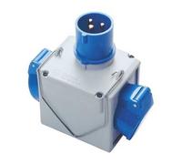 Adattatore industriale da spina CEE 230V a 2 prese CEE 230V Waterproof IP44 Fant