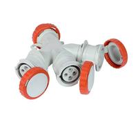 Adattatore industriale da spina Fanton 3 prese 400V IP67 rosso 73140