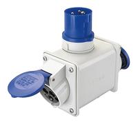 ADATTATORE INDUSTRIALE CEE MONOFASE 3P DOPPIA PRESA + SPINA 16A 2P+T 200/250V