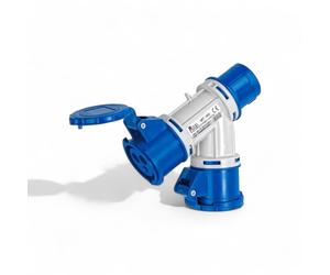 Adattatore industriale moltiplicatore mobile a 2 uscite con spina 16A IP44 art 1602