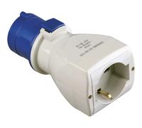 POLY POOL, PP0648X Adattatore CEE 3 Poli con Spina IEC309 Grande 16A e Presa Civile Schuko P40 Pluristandard Standard Italiano e Tedesco, Adattatore Presa Industriale con Made in Italy, 1 PEZZO