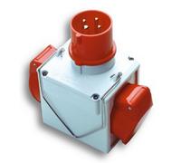 ADATTATORE INDUSTRIALE SPINA 3P+T 16A CEE A 2 PRESE 3P+T 16A CEE FANTON 73111